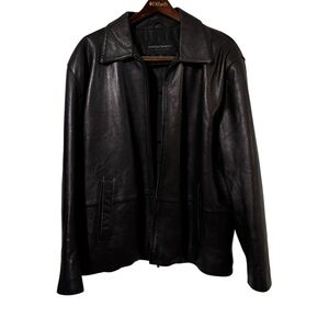 Port Authority Signature Men’s Black Leather Jacket Size XL
